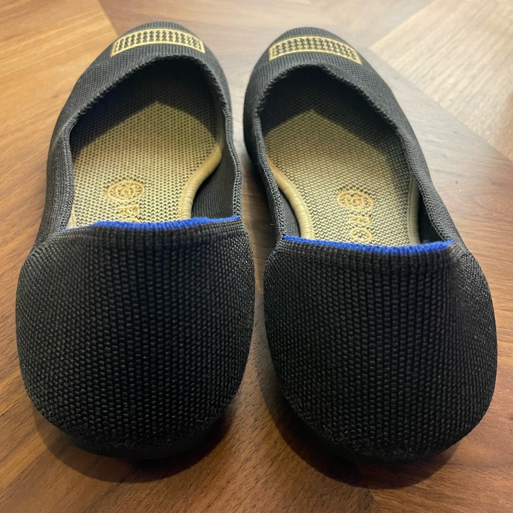 Rothy's Black Flats w Gold Detail (sz 7.5) - Picture 5 of 9